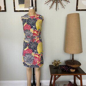 EUC Vintage 60s Fritzi Of California Belted Floral Polyester Sun Dress Medium